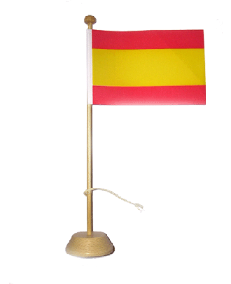 Drapeau de table Espagne en bois vernis