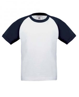 T-shirt baseball kids blanc et bleu