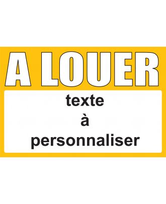 Panneau à louer 120 x 80 cm Jaune à personnaliser