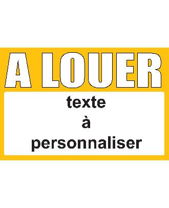 Panneau à louer 40 x 60 cm Jaune à personnaliser