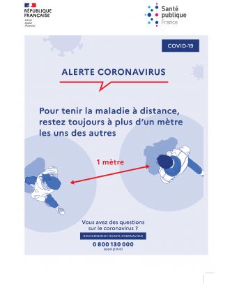 Panneau de prévention contre le Coronavirus 40 x 60 cm PVC - Panneaux Coronavirus : Promociel