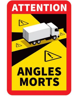 Autocollant angles morts camion 17 x 25 cm