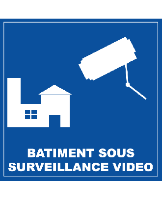 Panneau bâtiment sous surveillance vidéo alu