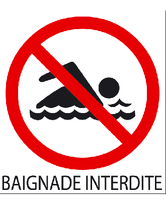 Autocollant baignade interdite 2