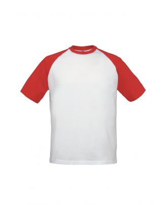 T-shirt baseball blanc et rouge