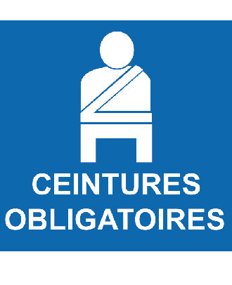 Panneau ceintures obligatoires PVC