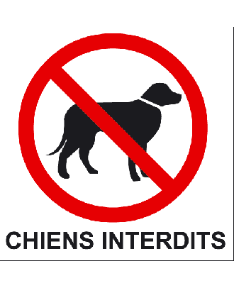 Panneau chiens interdits PVC