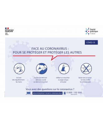 Panneau Coronavirus Covid-19 officiel 40 x 30 cm PVC