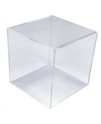 Cube plexiglas 150 x 150 x 150 mm en mode podium ou cloche