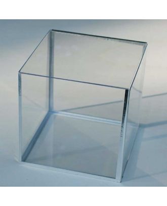 Cube plexiglas 400 x 400 x 400 mm fond gris