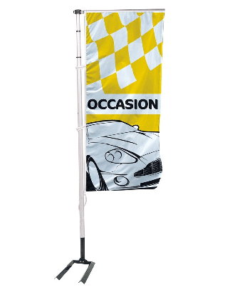 Kit mat & drapeau occasion RAC jaune et noir 6 m