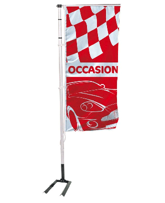 Kit mat & drapeau occasion RAC rouge 4 m