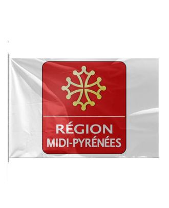 Véritable drapeau de la région Midi Pyrénées en tissu : Promociel