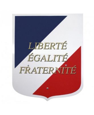 Ecusson porte drapeau France avec devise