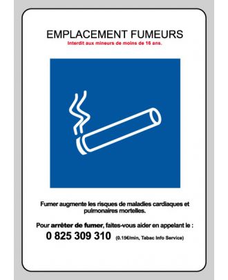 Autocollant Emplacement Fumeurs