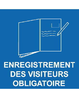 Panneau enregistrement des visiteurs obligatoire PVC