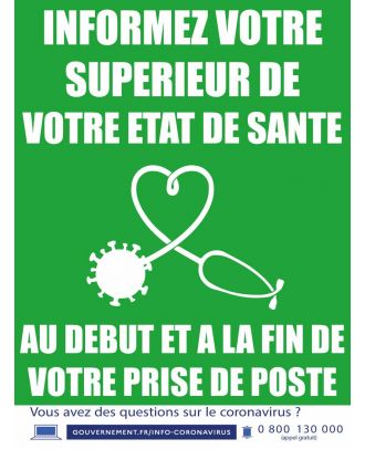 Affiche Coronavirus Covid-19 officielle 40 x 30 cm