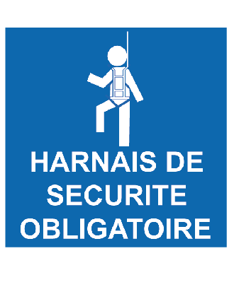 Autocollant harnais de sécurité obligatoire