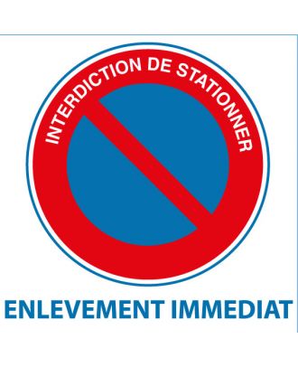 Autocollant interdiction de stationner sortie jour et nuit