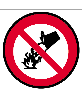Panneau d'interdiction d'éteindre avec de l'eau alu
