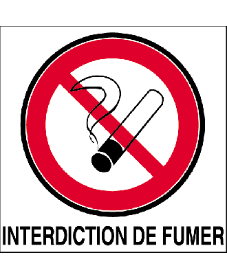 L'autocollant interdiction de fumer format 200 x 200 mm