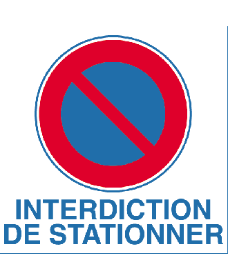 Pictogramme de sécurité adhésif - Interdiction de Stationner (40 x 40 