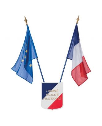 Kit drapeaux France Europe école loi Peillon 80 x 120 cm