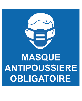 Panneau alu masque antipoussière obligatoire