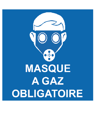 Panneau masque à gaz obligatoire alu