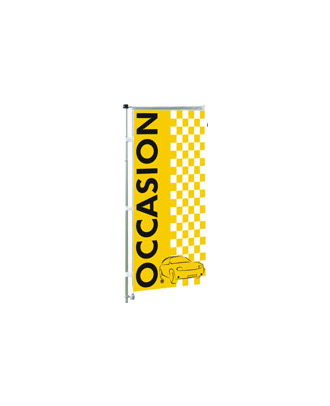 Kit mat & drapeau occasion ECO jaune et noir 6 m