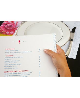 Les 500 menus de restaurants A4 personnalisés