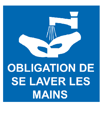 Panneau alu obligation de se laver les mains