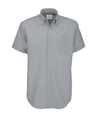 Chemise manches courtes Homme B&C Oxford grise