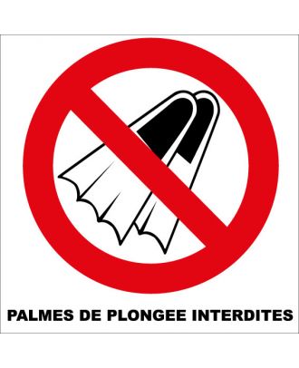 Panneau palmes de plongée interdites PVC