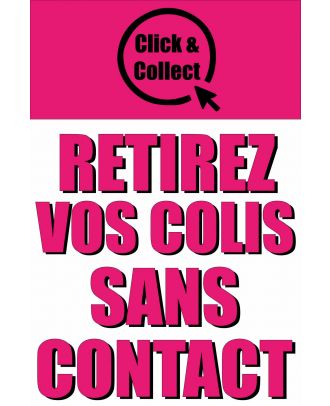 Affiche retirez vos colis sans contact 40 x 60 cm