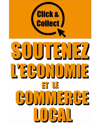 Affiche soutenez l'économie et le commerce local 40 x 60 cm