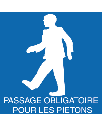 Autocollant passage obligatoire pour pietons 2