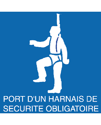 Autocollant port d'un harnais de sécurité obligatoire