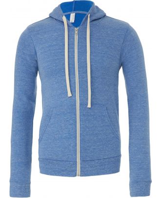 Sweat-shirt capuche zippé triblend unisexe BE3909 - Blue Triblend