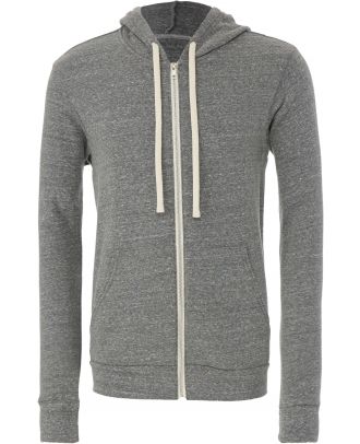 Sweat-shirt capuche zippé triblend unisexe BE3909 - Grey Triblend