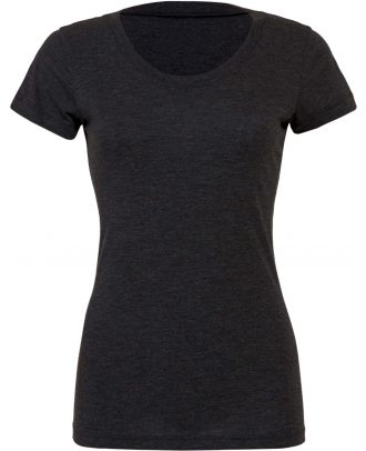 T-shirt femme triblend col rond BE8413 - Charcoal - Black Triblend