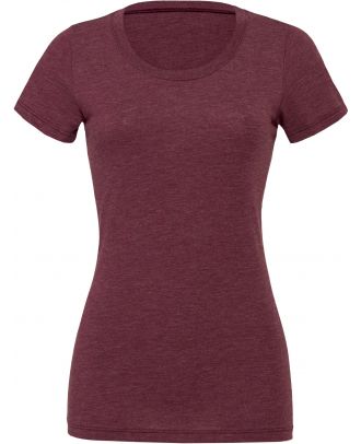 T-shirt femme triblend col rond BE8413 - Maroon Triblend