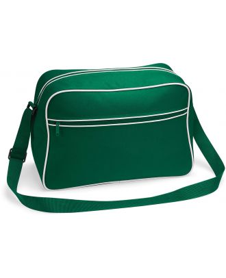 Sac bandoulière Rétro BG14 - Bottle Green / White