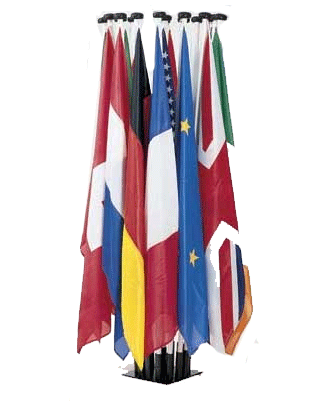 Kit intérieur 12 mâts porte drapeaux