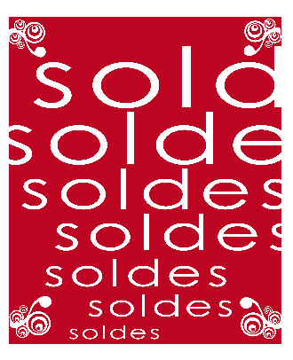 Affiche soldes baroque 100 x 120 cm