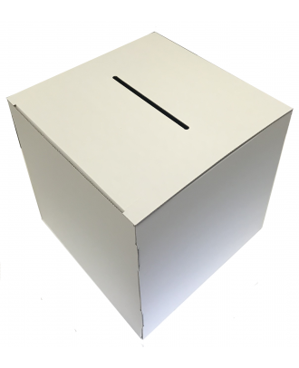 Urne 30 x 30 x 30 cm en carton blanc de travers