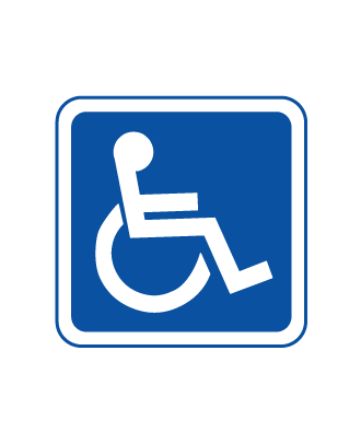 L'autocollant zone handicapés format 200 x 200 mm à l'unité 